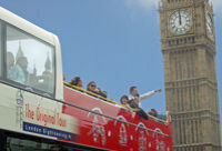 London on an Open Top Bus